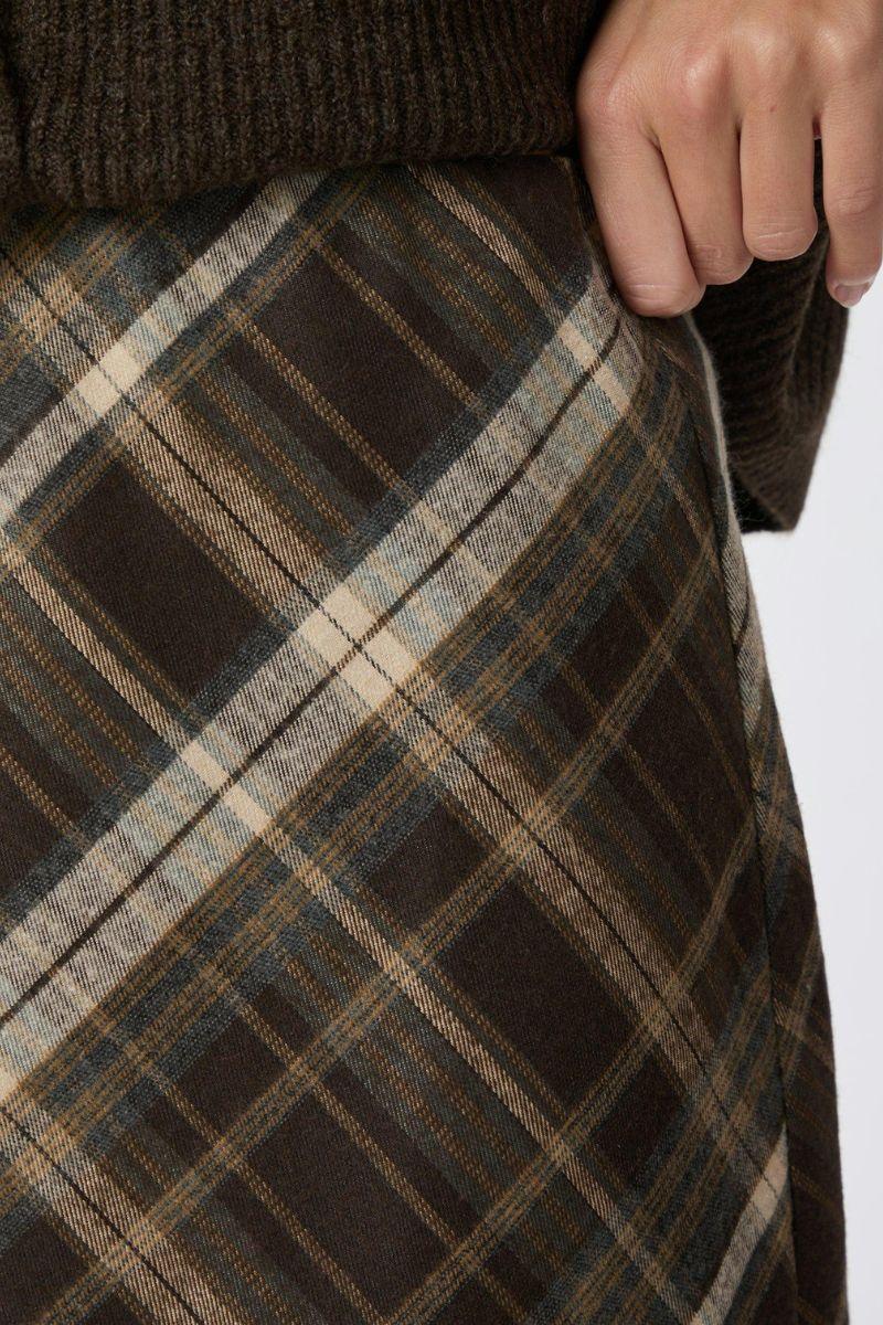 Lunna Check Skirt | Brown | Nederdel fra Neo Noir