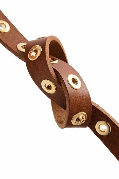 Narrow belt studs | Brun | Bælte fra Depeche