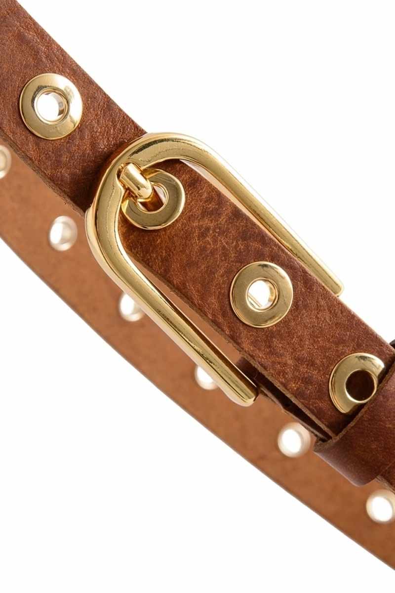 Narrow belt studs | Brun | Bælte fra Depeche