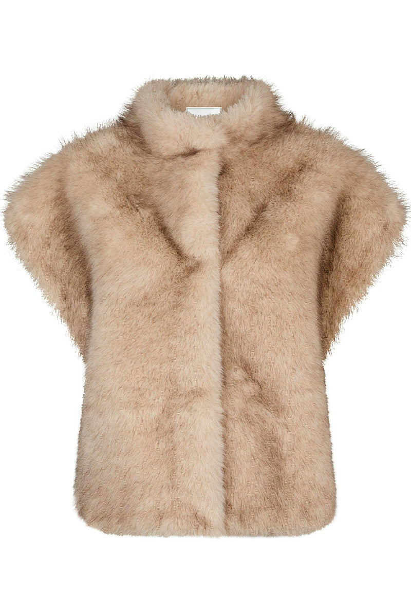 Kevini Faux Fur Vest | Beige | Vest fra Neo Noir