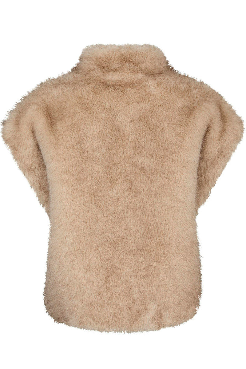 Kevini Faux Fur Vest | Beige | Vest fra Neo Noir