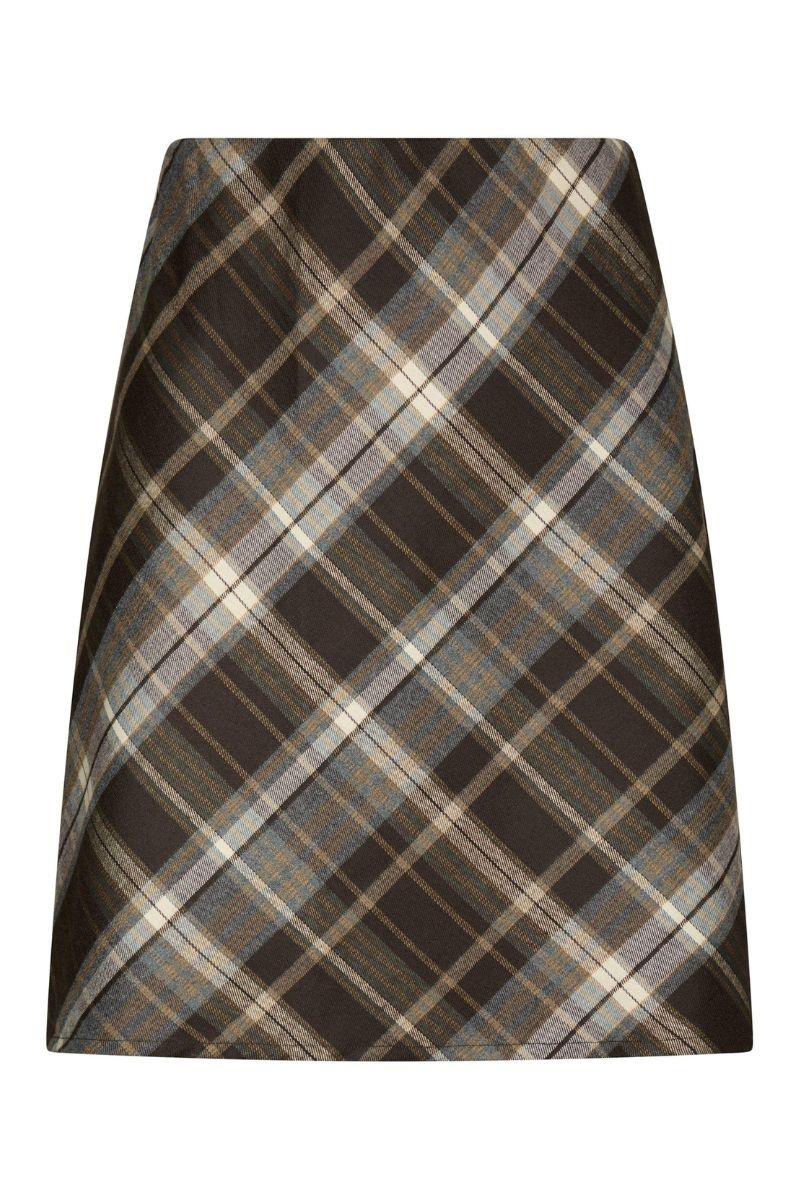 Lunna Check Skirt | Brown | Nederdel fra Neo Noir
