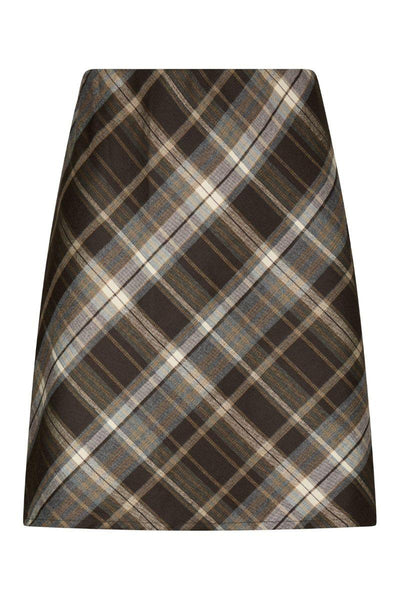 Lunna Check Skirt | Brown | Nederdel fra Neo Noir