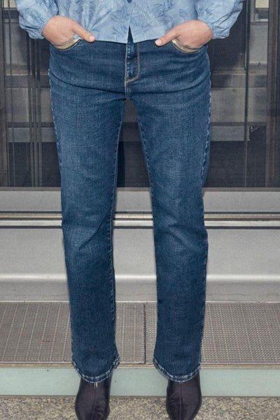 Cecilia Perla Jeans Ankle | Dark Blue | Jeans fra Mos Mosh