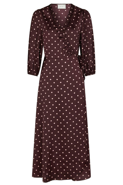 Malinga Dot Dress | Wine | Kjole fra Neo Noir