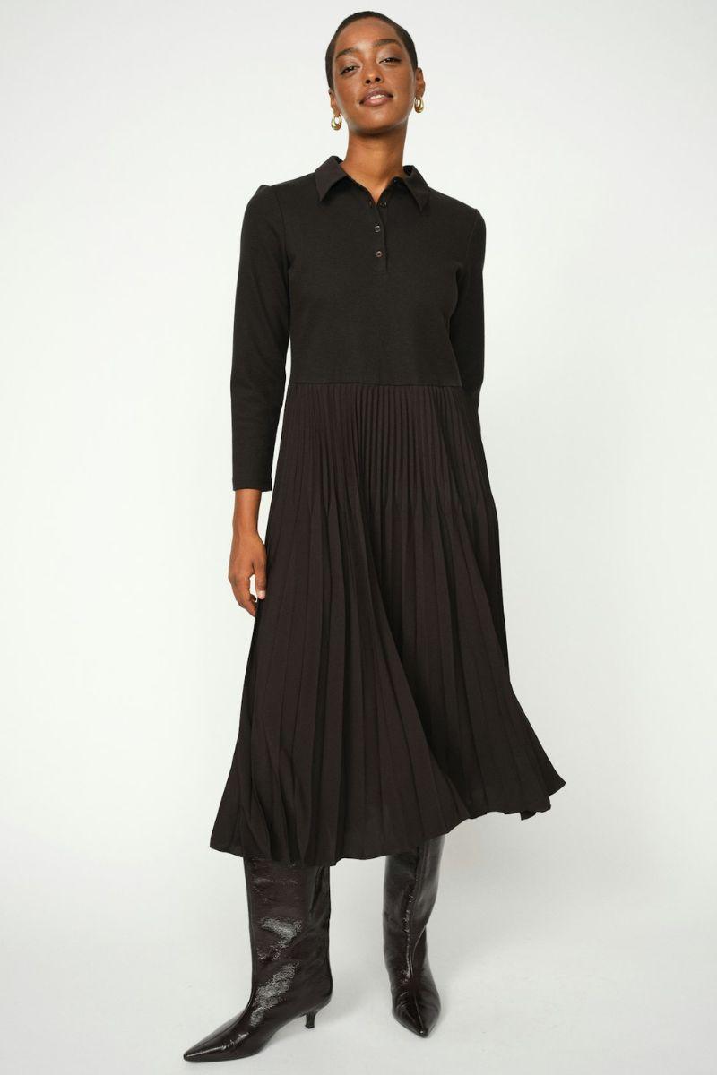 Maike Pleat Dress | Black | Kjole fra Mos Mosh
