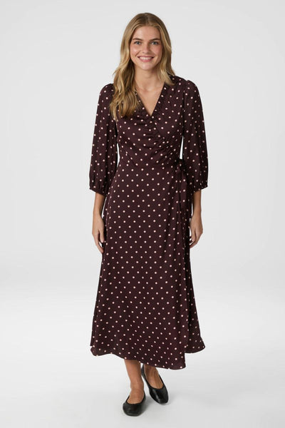 Malinga Dot Dress | Wine | Kjole fra Neo Noir