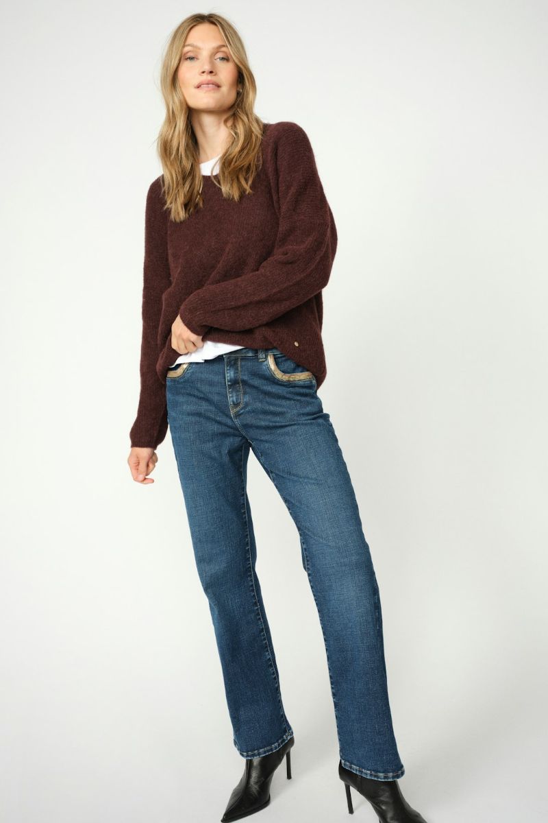 Cecilia Perla Jeans Ankle | Dark Blue | Jeans fra Mos Mosh