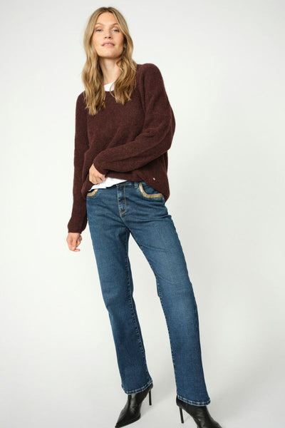 Cecilia Perla Jeans Ankle | Dark Blue | Jeans fra Mos Mosh