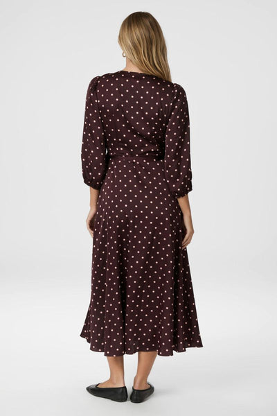 Malinga Dot Dress | Wine | Kjole fra Neo Noir