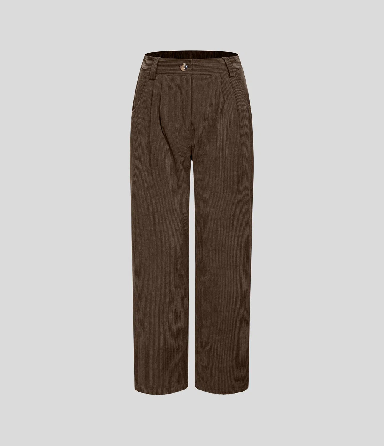 Mid Rise Zipper Pocket Corduroy Casual Pants