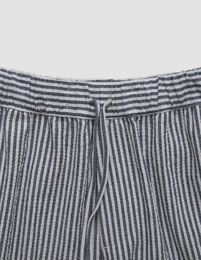 Seersucker Shorts Navy Stripes