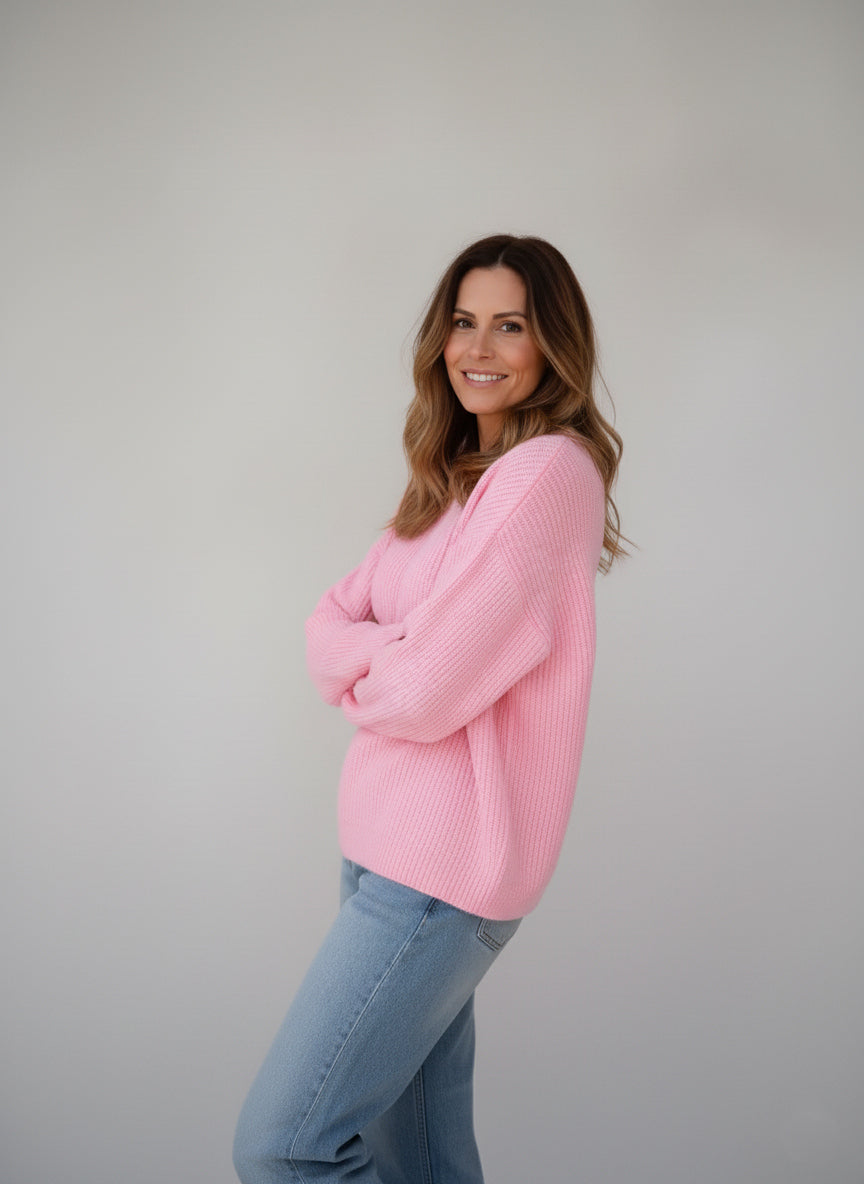 Strikpullover Grå-Melange